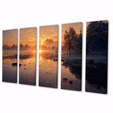Morning Fog Over The Lake Sunset VII - Multi-Panels