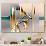 Minimal Gold Abstraction On Turquoise Horizon I - Multi-Panels