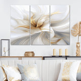 Fractal Flower Tender White Sensitivity II - 3-Piece Canvas Wall Art