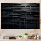 3D Black Brick Cube Dimensions V - Multi-Panel Canvas Prints