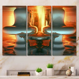 Ascencion Surrealistic Universe Rising Retro I - Split Panel Canvas Art