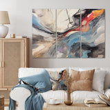 Subtle Serenity Colorful Gray Watercolor Waves V - Multi-Panels