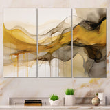 Undefined Continuation Liquid Waves Yellow IV - Split Panel Canvas Art