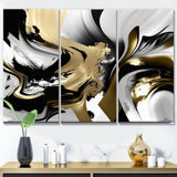 Wild Wave Bliss Abstract Gold White Black V - Multi-Panels