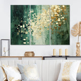 Rebirth Retro Abstract In VIntage Gold Blue II - Multi-Panels