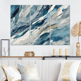 Bliss Of Happiness Abstract In Retro Blue II - Split Panel Canvas Art