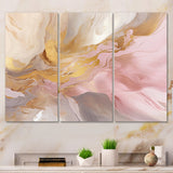 Exquisite Symphony Abstract Pink And Gold Pastel - Multi-Panels