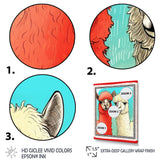 Stamp Retro Illustration Of Alpaca Portrait - Alpaca Home Decor Art