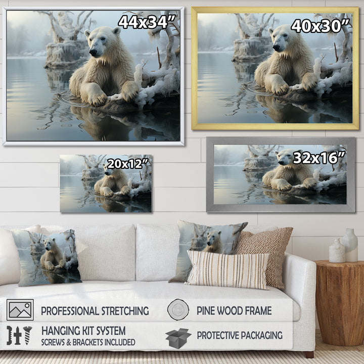 White Polar Bear Nature Photography - Bear Bedroom Wall Art