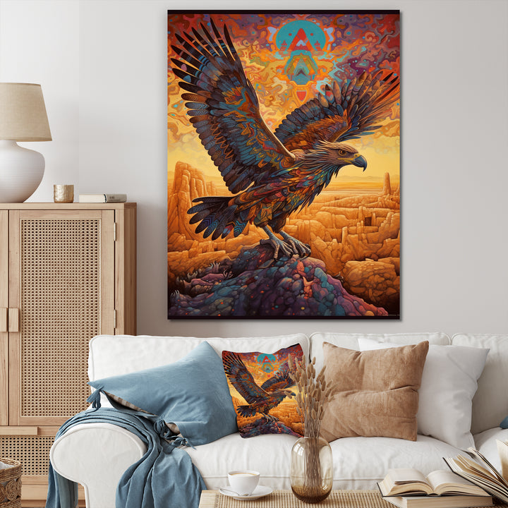 Majestic Mystical Eagle - Yellow Eagle Wall Art