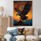 Majestic Mystical Eagle In Sunset Sky - Eagle Home Decor Art