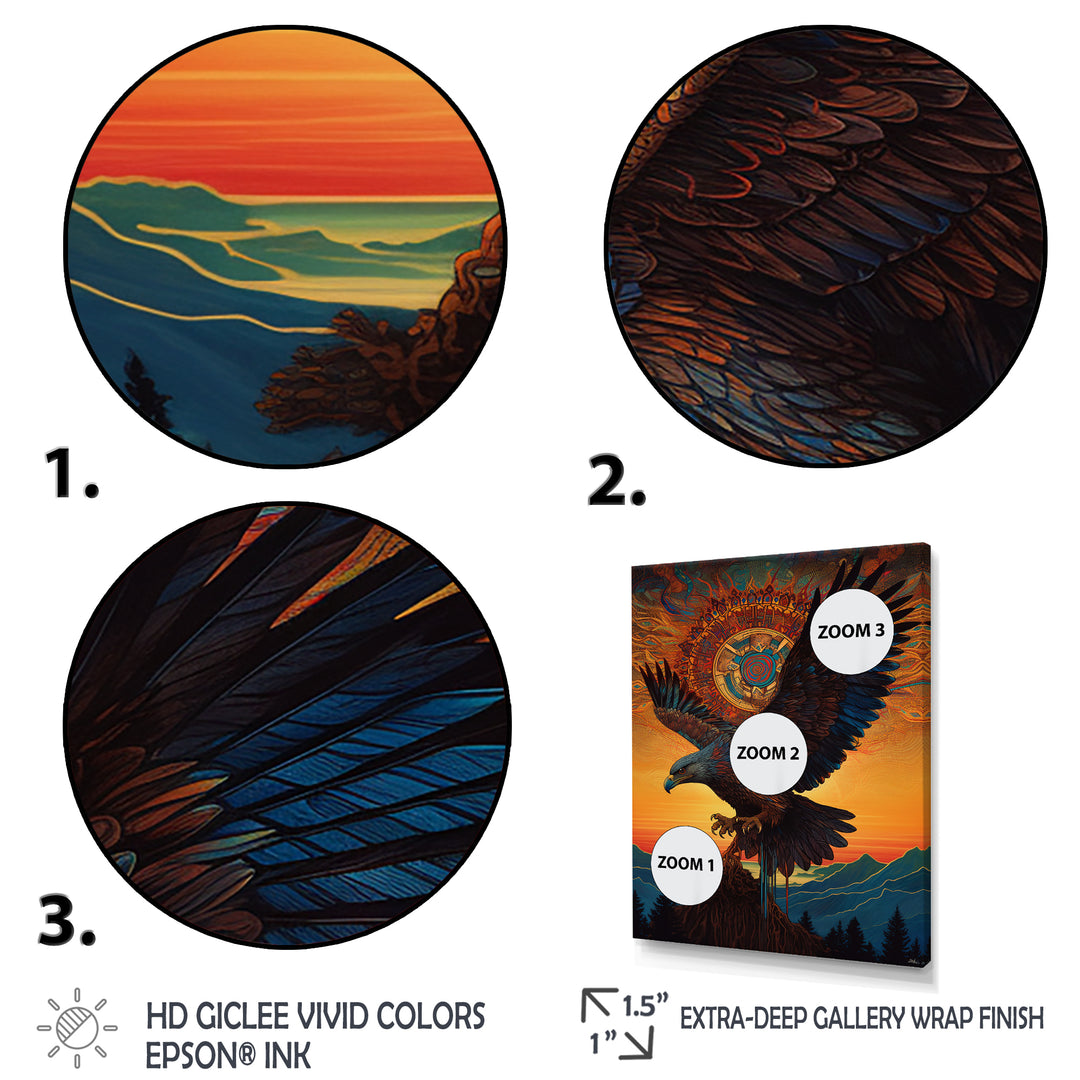 Majestic Mystical Eagle In Sunset Sky - Eagle Home Decor Art