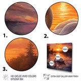 White Swan Romantic Sunset - Swans Living Room Wall Art