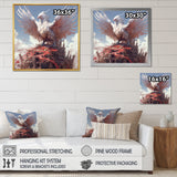 Majestic White Bird In The High Skies - Bird Framed Canvas Art