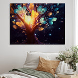Ethereal Brown Butterfly On Magical Tree - Brown Butterfly Wall Art