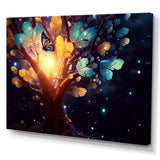 Ethereal Brown Butterfly On Magical Tree - Brown Butterfly Wall Art