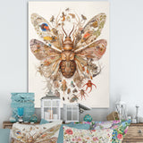 Vintage Illustration Of Brown Moth - Butterfly Home Decor Art