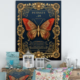 Retro Illustration Of Red Butterfly - Butterfly Wall Decor