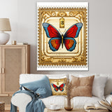 Retro Illustration Of Blue Butterfly - Butterfly Wall Art Prints