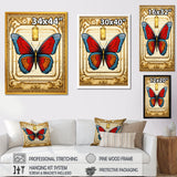 Retro Illustration Of Blue Butterfly - Butterfly Wall Art Prints