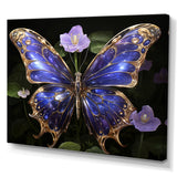 Futuristic Purple And Gold Butterfly - Purple Butterfly Wall Art