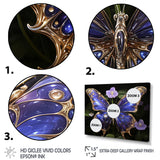 Futuristic Purple And Gold Butterfly - Purple Butterfly Wall Art