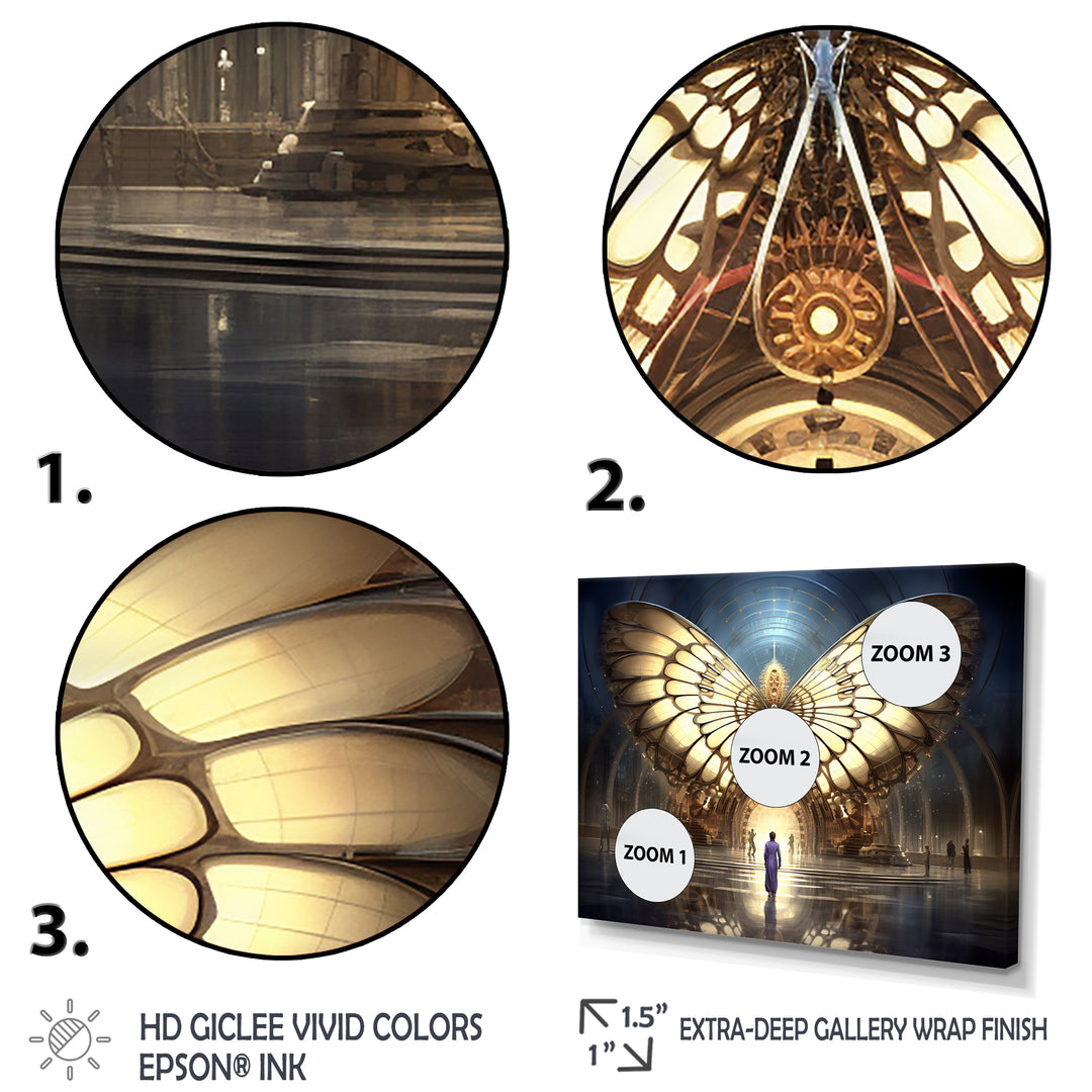 Majestic Butterfly Portal Of Light - Yellow Butterfly Wall Art