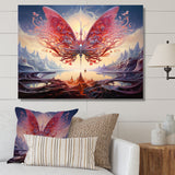 Futuristic Majestic Pink Butterfly - Butterfly Framed Canvas Art