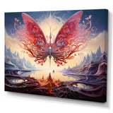 Futuristic Majestic Pink Butterfly - Butterfly Framed Canvas Art