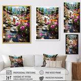 Orange Monarch Butterfly Flowerful Stream - Butterfly Home Decor Art