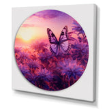 Pink Butterfly Wonderful Sunset - Butterfly Canvas Wall Art