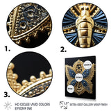 Retro Depiction Of Gold And Blue Butterfly - Butterfly Wall Decor