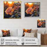 Butterfly On Pink Rose During Sunrise - Butterfly Wall Decor
