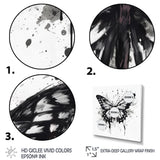 Butterfly Portrait Black And White Watercolor - Butterfly Wall Art Prints