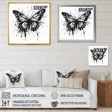 Butterfly Portrait Black And White Watercolor - Butterfly Wall Art Prints