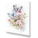 Vintage Butterflies On Flowers In Pastel Tones - Black Butterfly Wall Art