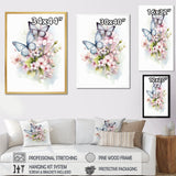 Vintage Butterflies On Flowers In Pastel Tones - Black Butterfly Wall Art