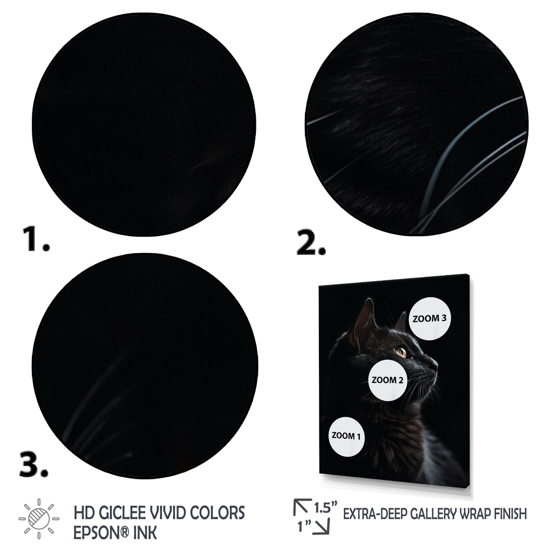 Portrait Of A Black Cat Photography - Cat Living Room Wall Art