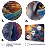Glorious Cat With Rainbows Flower At Sunset - Cat Canvas Wall Art