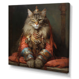 Majestic Cat In Gracious Indian Attire - Orange Cat Wall Art