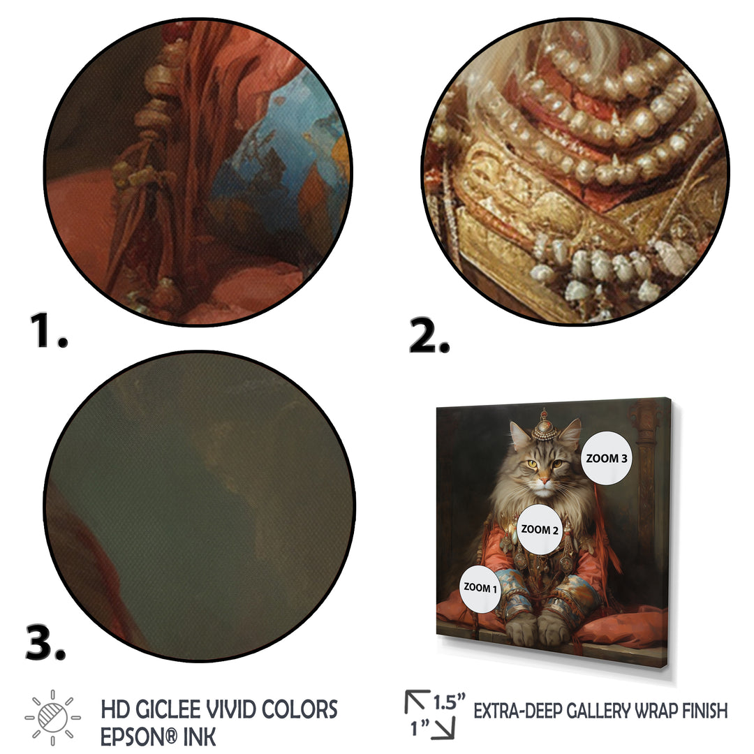 Majestic Cat In Gracious Indian Attire - Orange Cat Wall Art