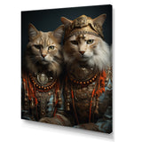 Gracious Cat In Retro Indian Attire - Cat Living Room Wall Art
