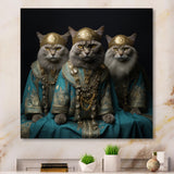 Turquoise Gracious Sultan Cats - Cat Canvas Wall Art