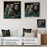 Turquoise Gracious Sultan Cats - Cat Canvas Wall Art