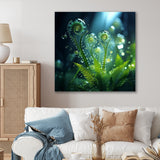 Magical Fern Light Of Morning Dawn - White Cat Wall Art