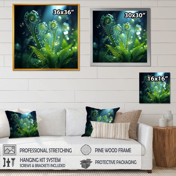 Magical Fern Light Of Morning Dawn - White Cat Wall Art