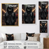 Cool Cat In Black Hoody Street Cred - Cat Framed Canvas Art