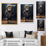 Cool Kitten Hoody Street Cred - Cat Large Canvas Wall Art