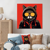 Cool Cat With Sunglasses - Cat Living Room Wall Art