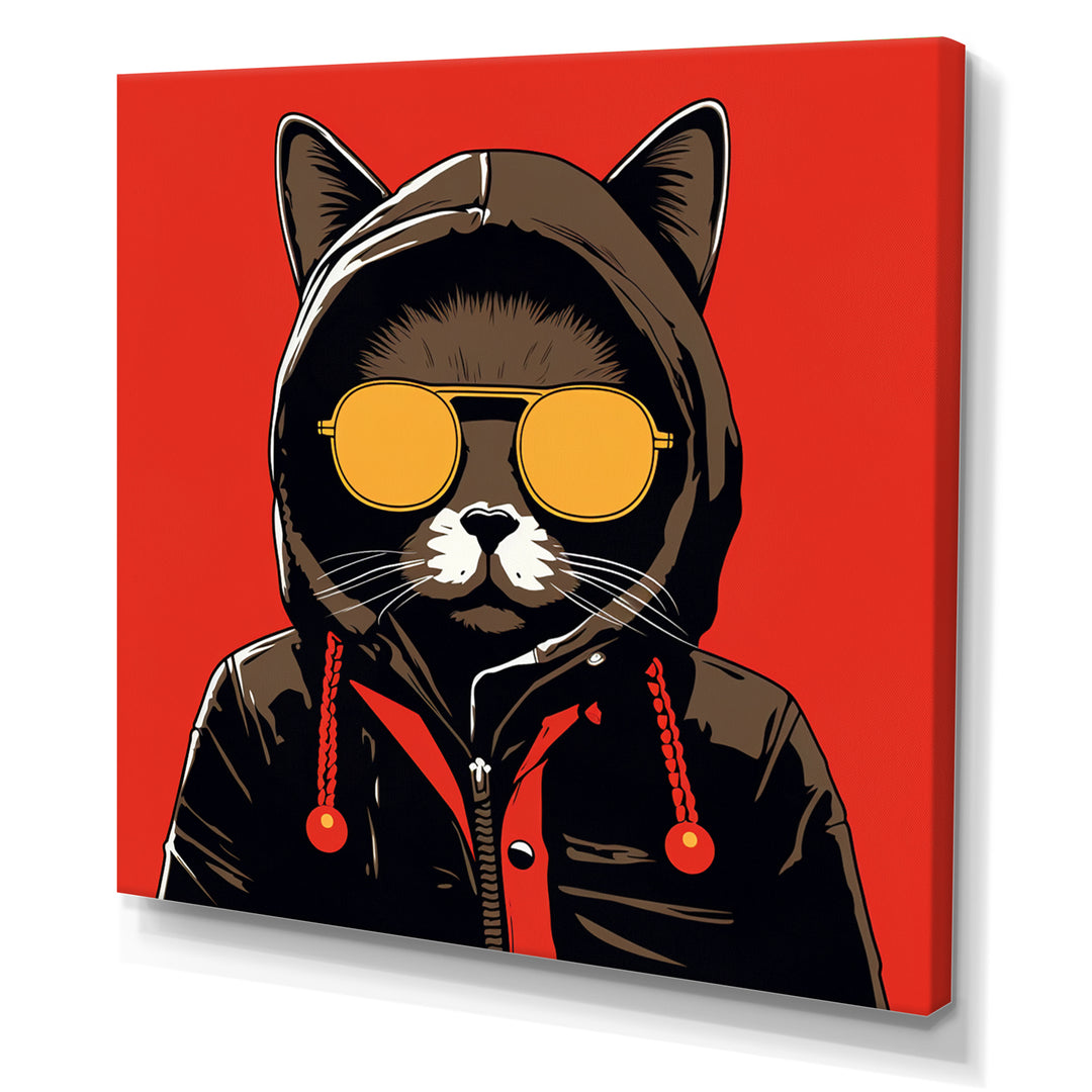 Cool Cat With Sunglasses - Cat Living Room Wall Art